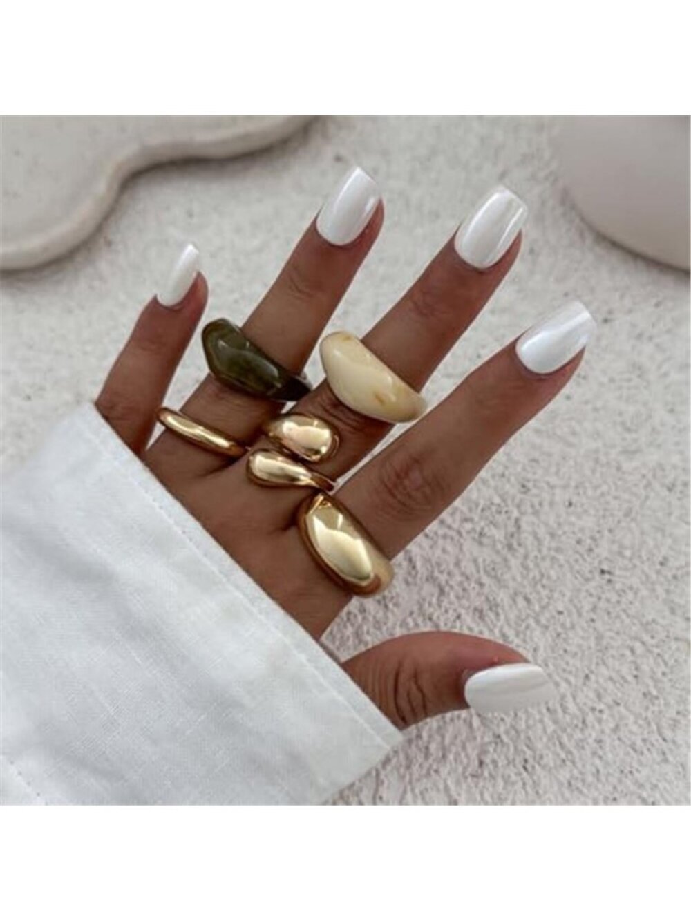 Chunky Stackable Ring Set - Picture 1 of 3
